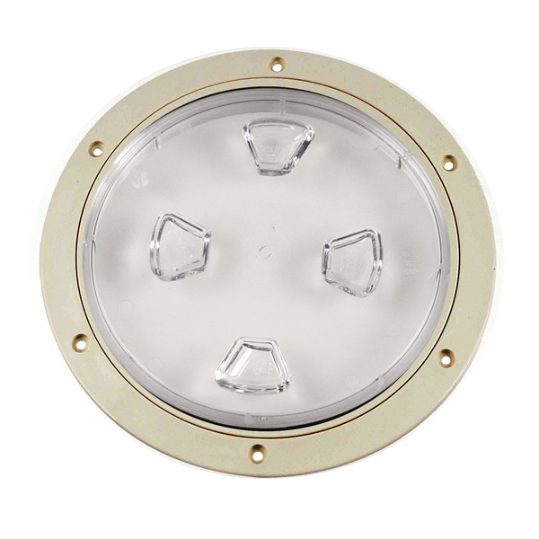 Beckson Marine 8" Clear Center Screw-Out Deck Plate - Beige DP80-N-C